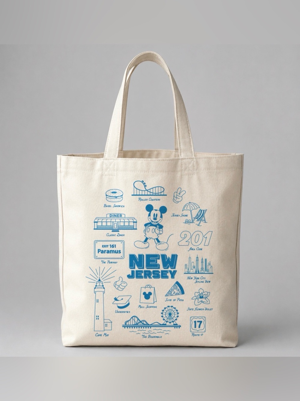 New Jersey-themed Mickey Mouse tote bag